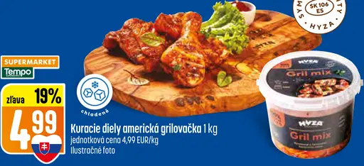 Kuracie diely americká grilovačka