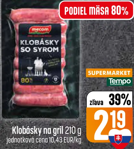 Klobásky na gril so syrom
