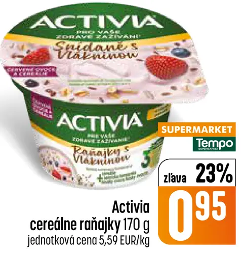 Activia cereálne raňajky jogurt