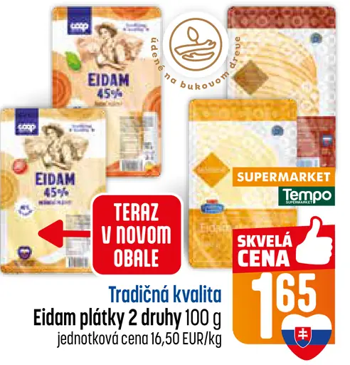 Eidam plátky 45% syr, 2 druhy