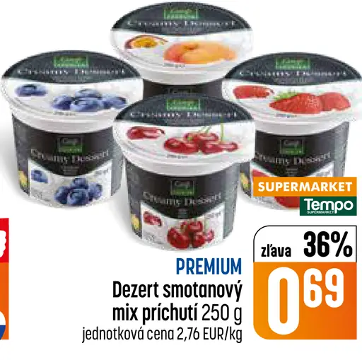 Premium dezert smotanový mix príchutí