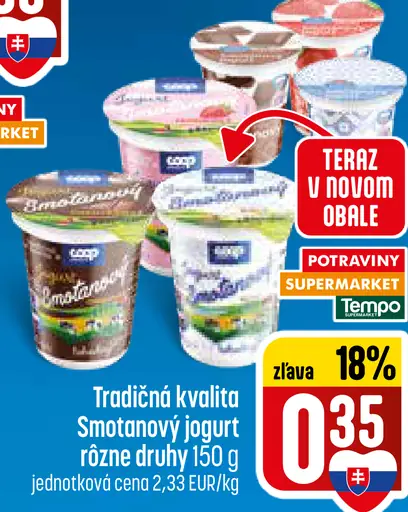 Tradičná kvalita Smotanový jogurt rôzne druhy