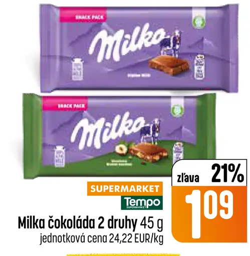 Čokoláda rôzne druhy Milka