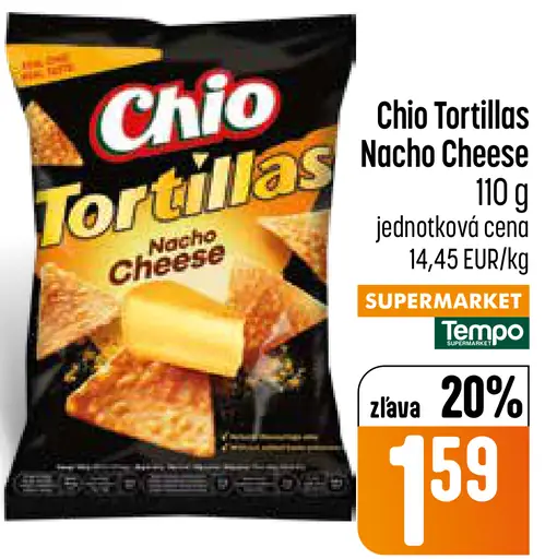 Chio Tortillas Nacho Cheese kukuričné tortilla chipsy