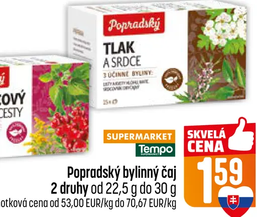 Popradský bylinný čaj Brusnicový a močové cesty / Tlak a srdce