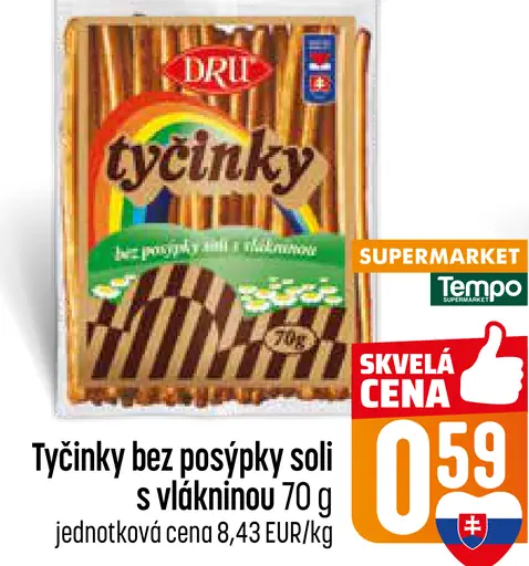 Druid Tyčinky bez posýpky soli s vlákninou