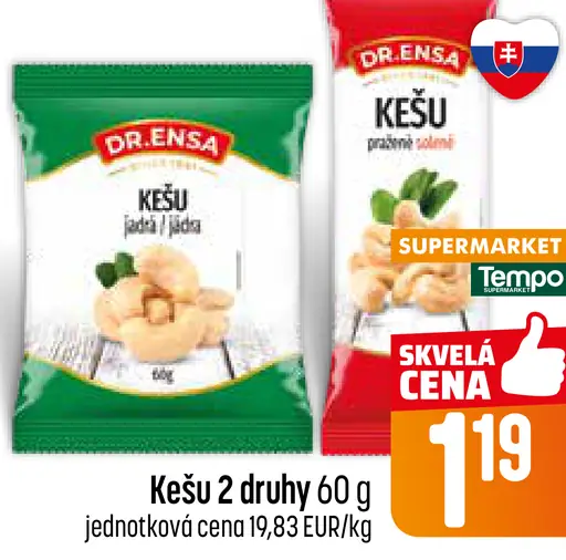 Dr. Ensa kešu jadrá pražené