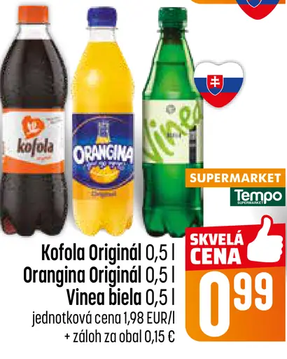 Vinea hroznový nápoj biela, červená