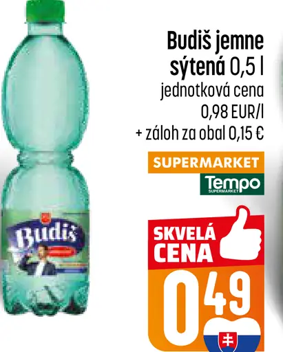 Budiš minerálna voda jemne sýtená