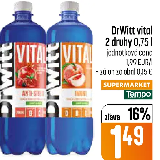DrWitt Vital funkčný nápoj 2 druhy