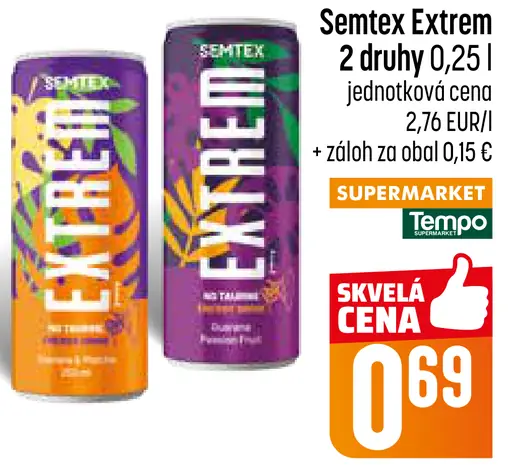Semtex Extrem energetický nápoj 2 druhy