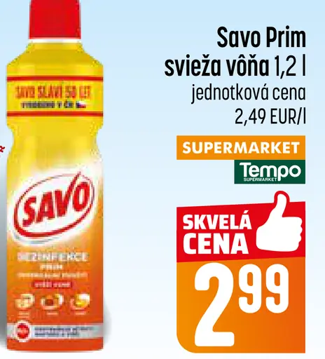 Savo Prim dezinfekčný čistič svieža vôňa