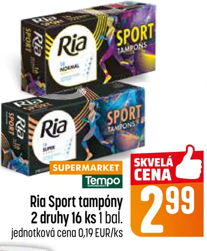 Ria Sport tampóny 2 druhy
