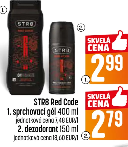 STR8 Red Code osviežujúci sprchový gél