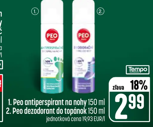 Peo antiperspirant na nohy