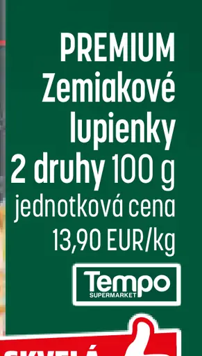 Tempo PREMIUM zemiakové lupienky rôzne druhy