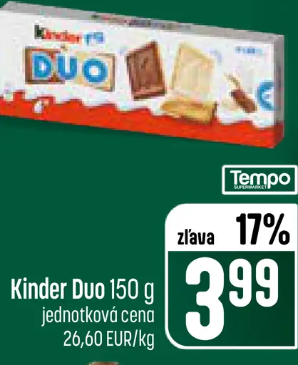 Kinder Duo čokoládová tyčinka