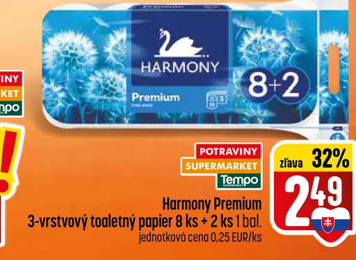 Harmony Premium 3-vrstvový toaletný papier