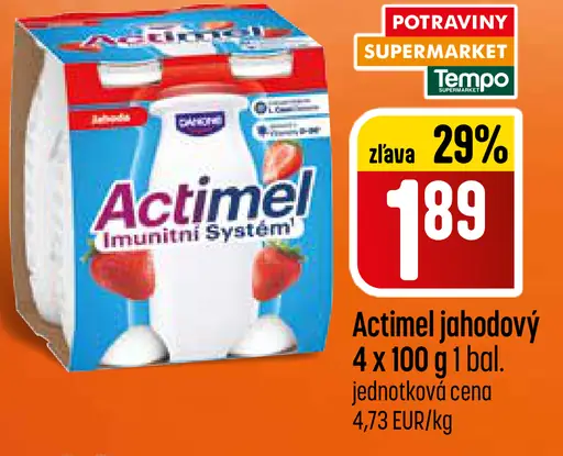 Actimel jahodový jogurtový nápoj