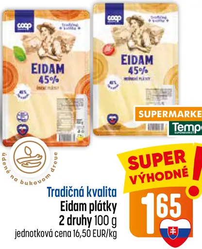 Tradičná kvalita Eidam plátky 45%