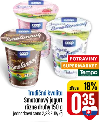 Tradičná kvalita Smotanový jogurt rôzne druhy