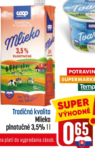 Tradičná kvalita Mlieko plnotučné 3,5%