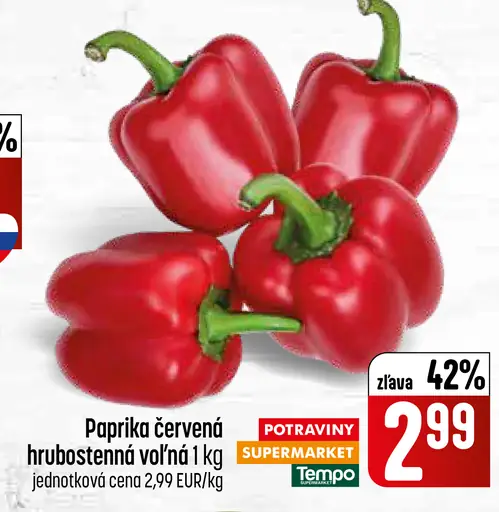 Paprika červená hrubostenná voľná