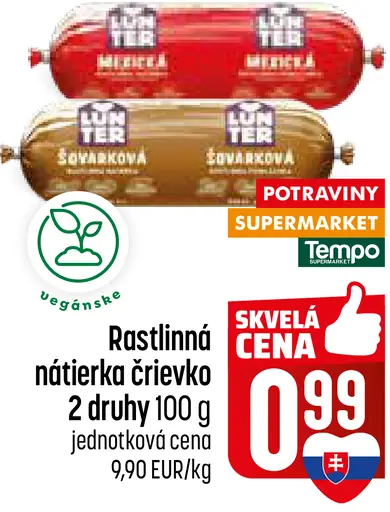 Rastlinná nátierka živeko 2 druhy