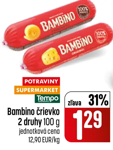 Bambino črievko tavený syr 2 druhy