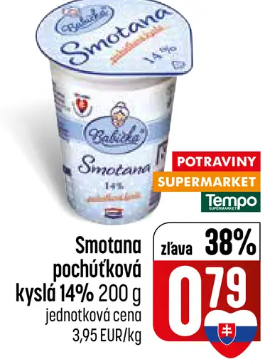 Smotana pochúťková kyslá 14%
