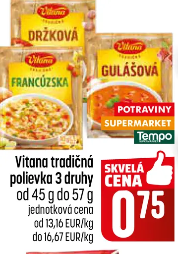 Vitana tradičná polievka Francúzska, Držková, Gulášová