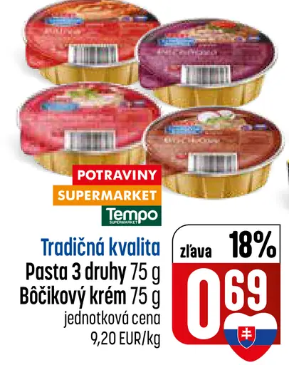 Tradícia kvalita Pasta bravčová, Bôčikový krém