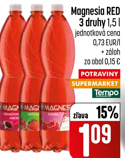 Magnesia RED ochutená minerálna voda 3 druhy