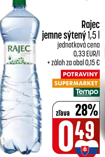 Rajec Pramenitá voda jemne sýtená