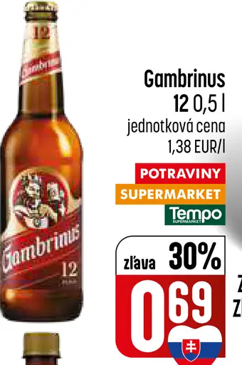 Gambrinus pivo fľaša