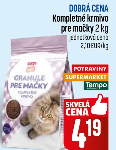 Dobrá cena kompletné krmivo pre mačky