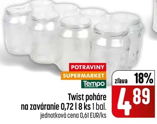Twist poháre na zaváranie 0,72 l