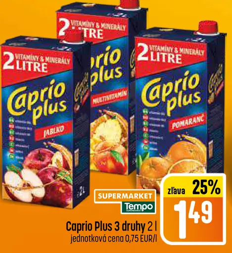Caprio Plus nápoj 3 druhy