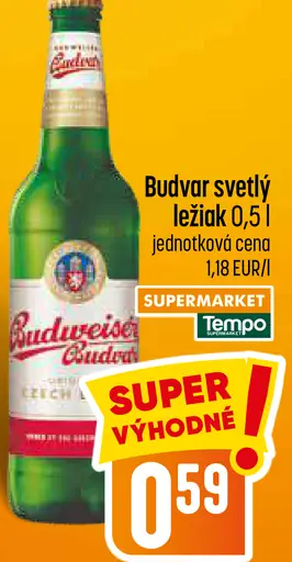 Budvar svetlý ležiak plechovka