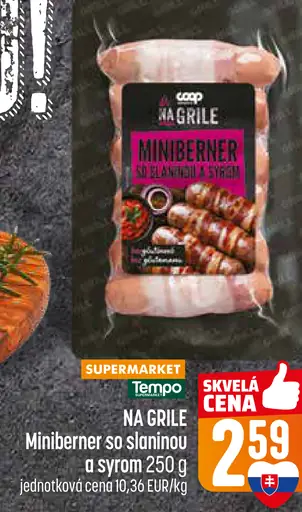 Na Grile Miniberner so slaninou a syrom