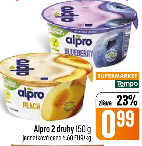Alpro jogurtový dezert blueberry rastlinný