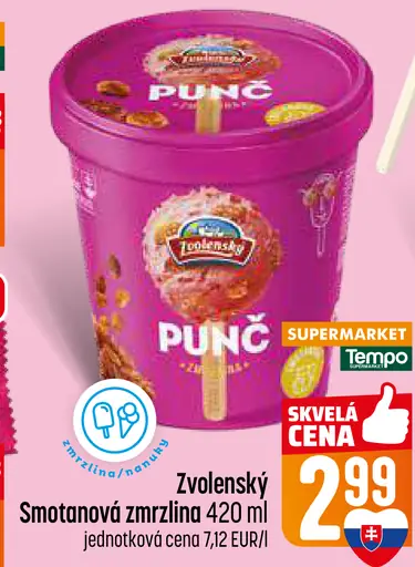 Zvolenský Smotanová zmrzlina punč