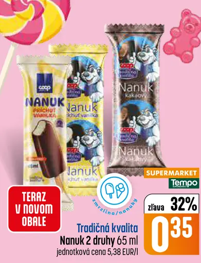 Tradičná kvalita nanuk rôzne druhy