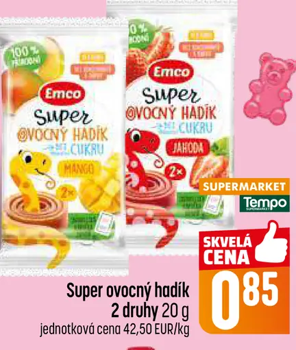 Emco Super ovocný hadík cukríky