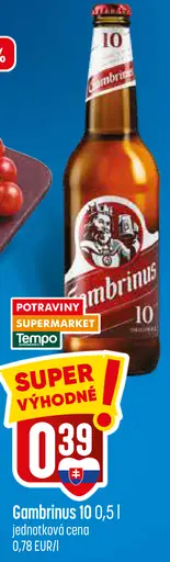Gambrinus 10° pivo