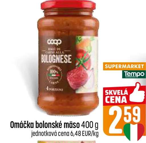 Coop omáčka bolonské mäso