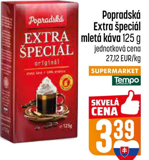 Popradská Extra špeciál originál mletá káva