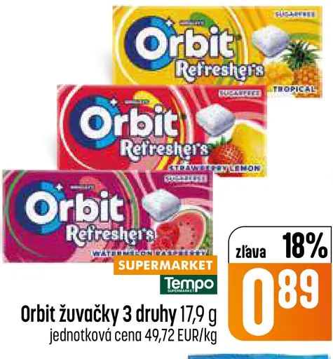 Orbit Refreshers Draže žuvačky