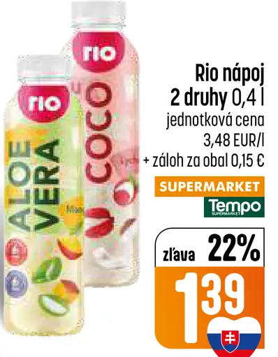 Rio nápoj aloe vera, coco
