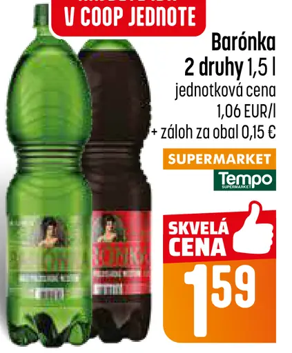 Bárónka malinovka nealkoholický nápoj
